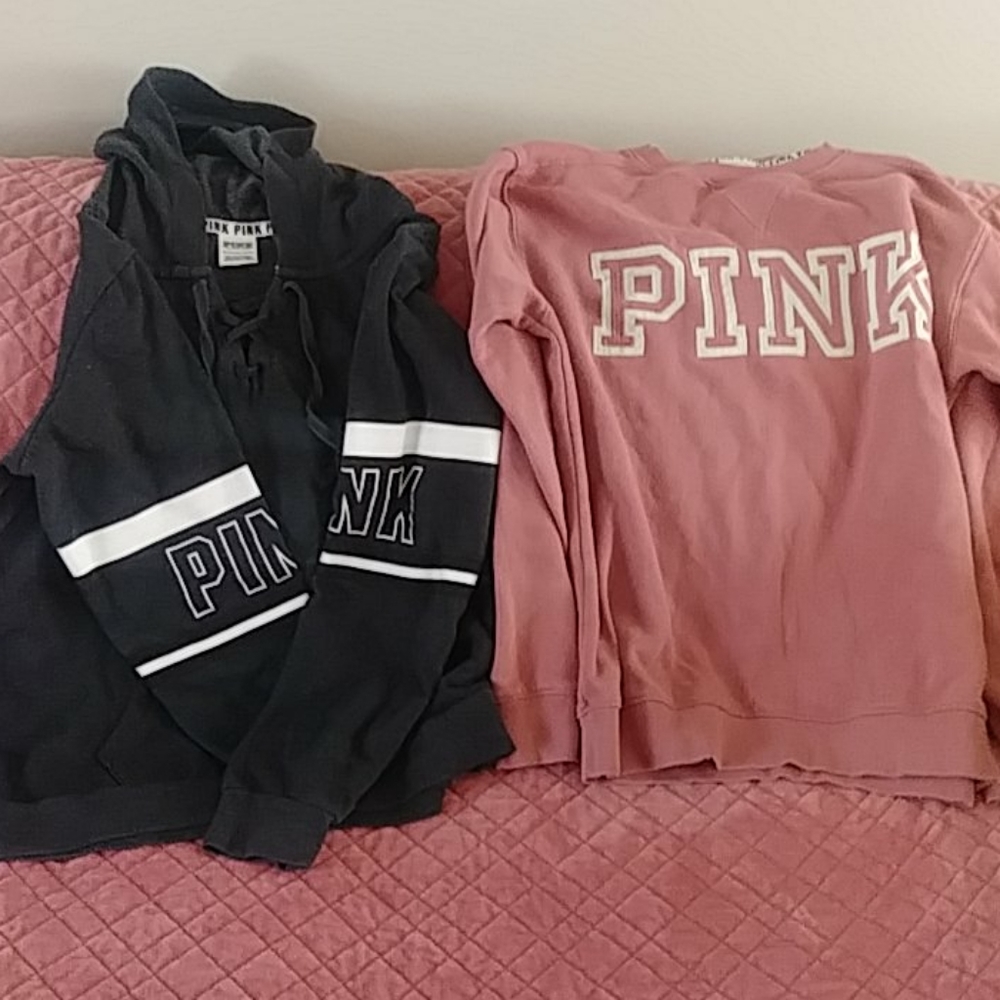 2 Pink Victoria's Secret Sweaters
